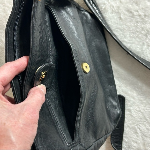 Tignanello Black Crossbody Leather Bag with Tassel Charm - Picture 12 of 12